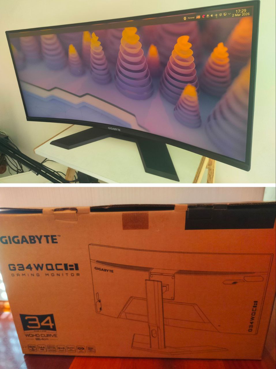 Изогнутый монитор Gigabyte